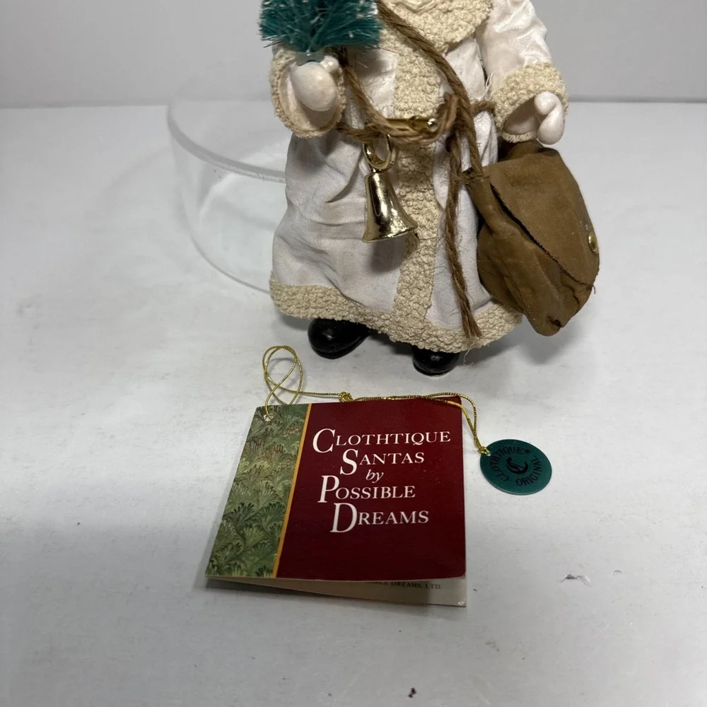 Clothtique Possible Dreams Santa White and Gold Christmas Figure/Ornament 5-1/2